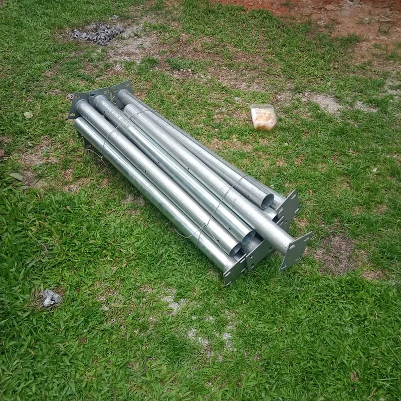 GI Post OD60 mm x 950 mm with Base Plate and Fittings